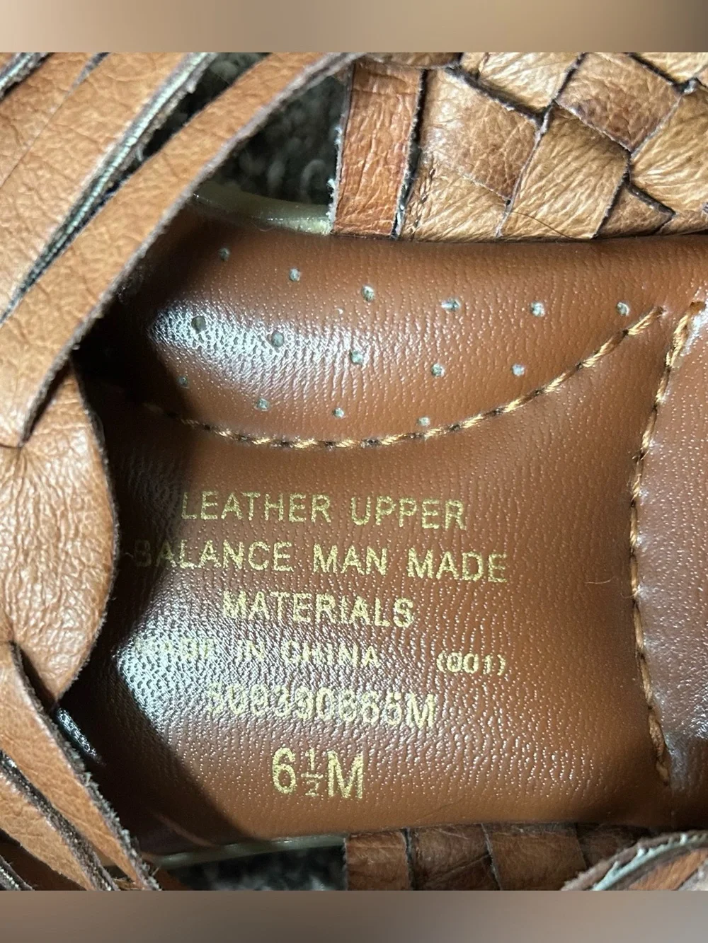 Women’s Comfortable Tan Leather Huarache Sandals with Adjustable Straps sz 61/2 - Picture 5 of 6